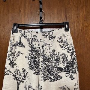 Joie Cream and Black Wide Leg Pants